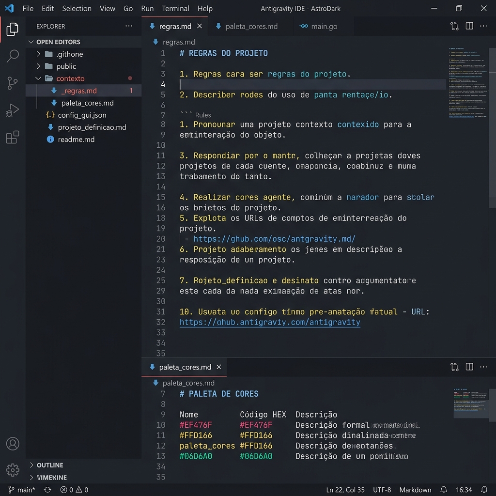 IDE mostrando a pasta contexto